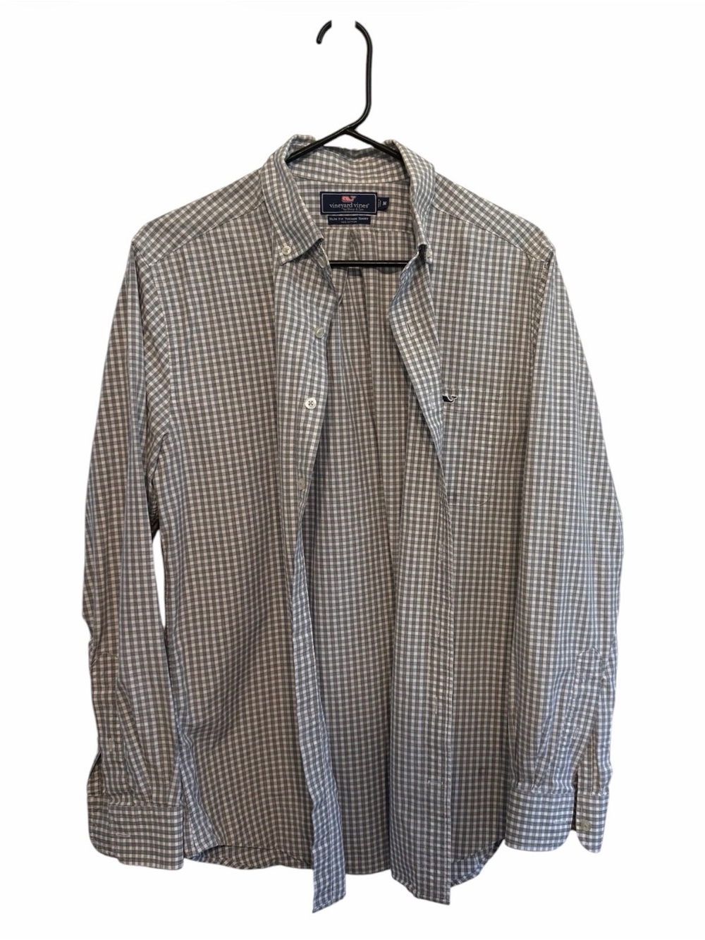 Vineyard Vines Men's Gray Gingham Button-Down Shirt